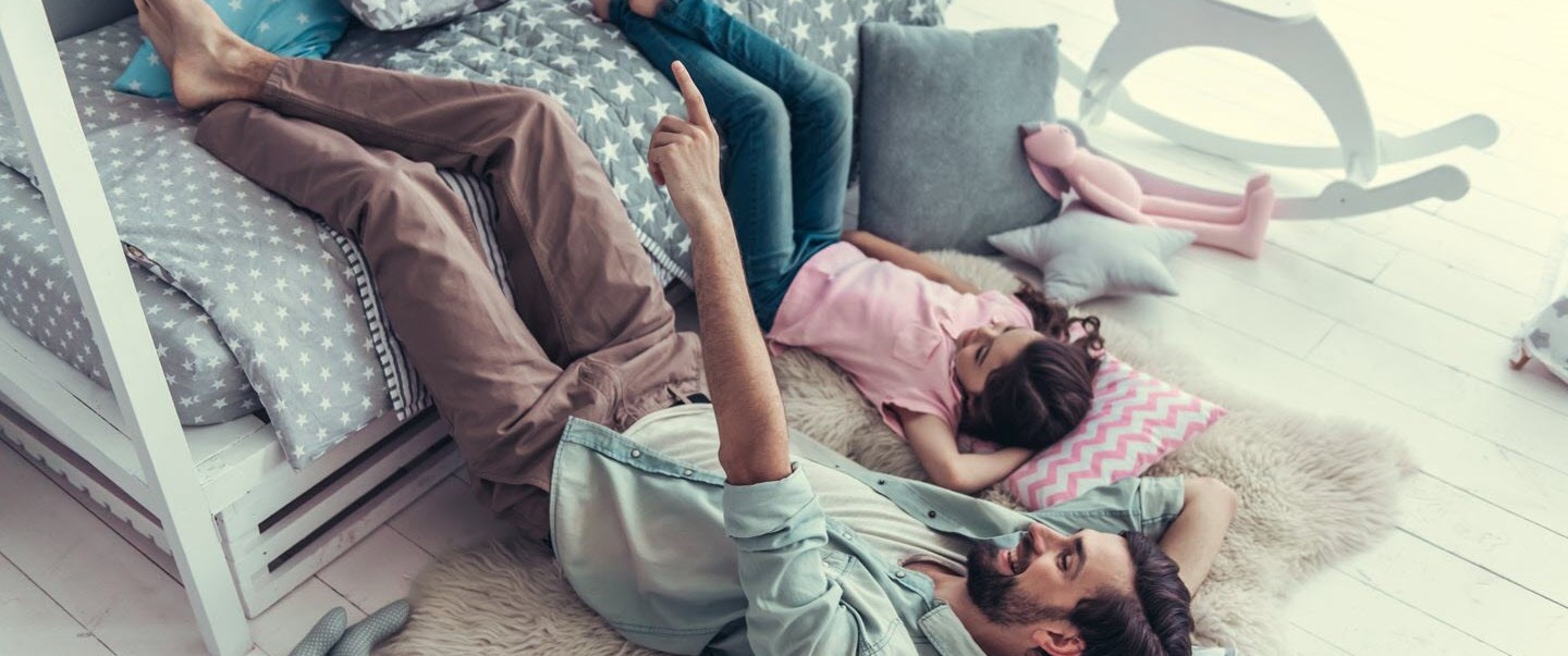 Father and daughter playing