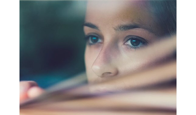 Woman looking out