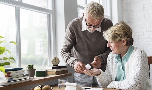 Man and woman taking care